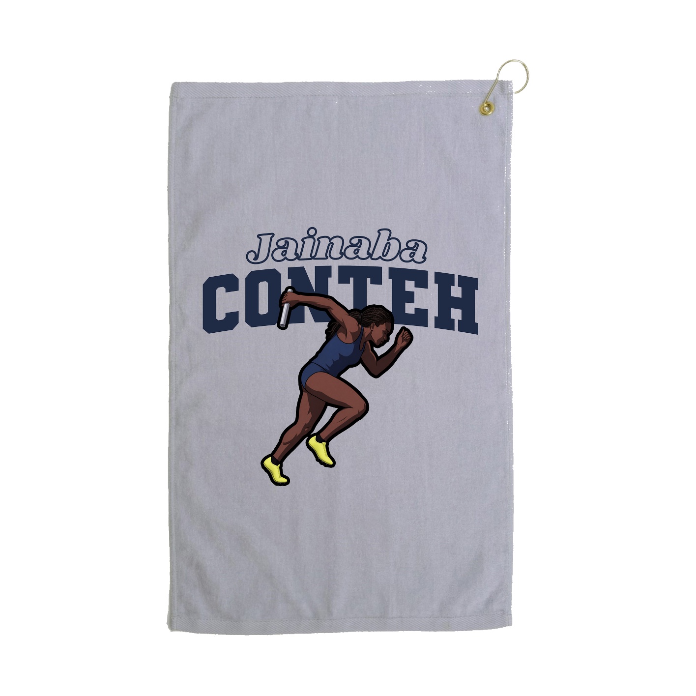 Golf Towel — Name Arch in Grey