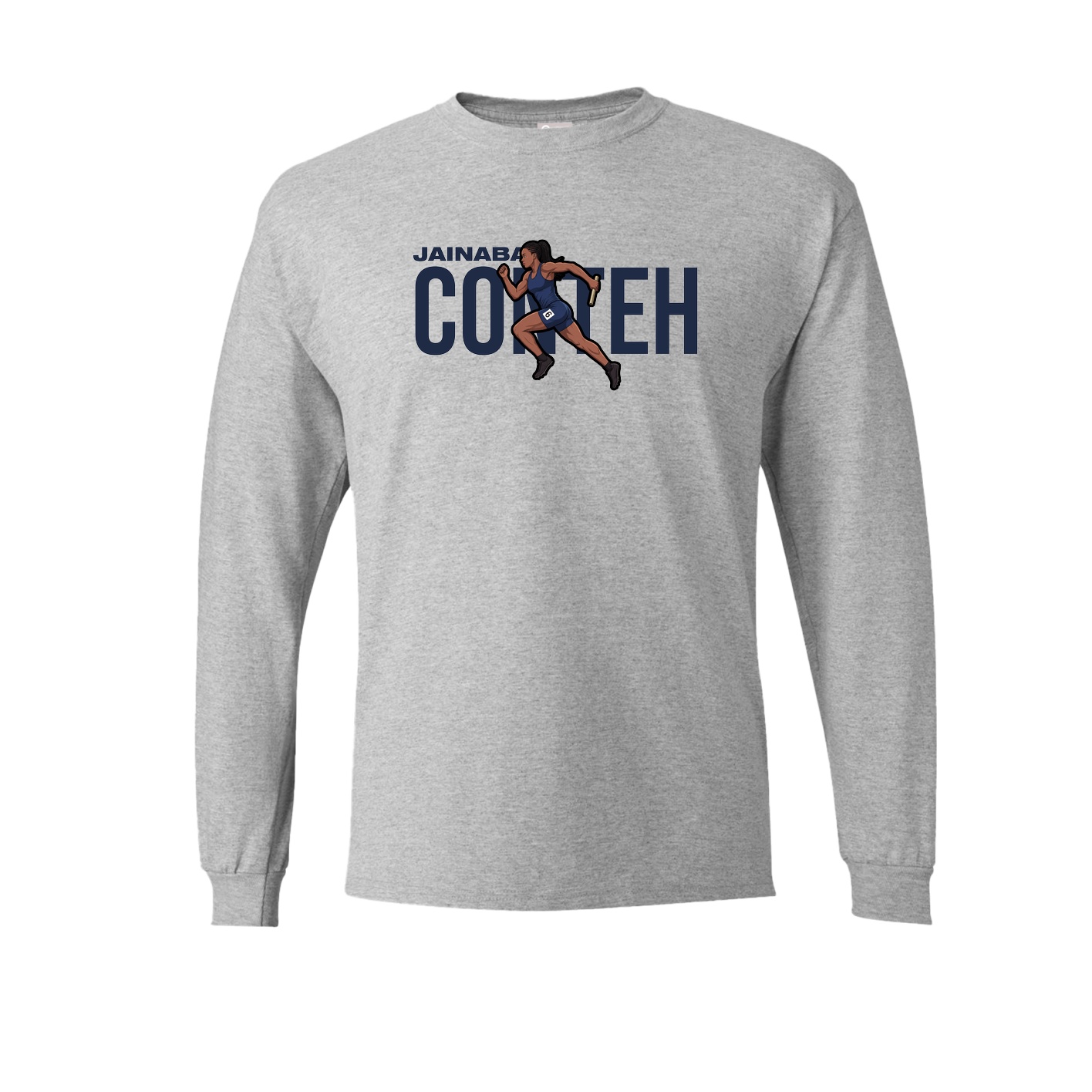 Long Sleeve Tee — Player Name in Grey