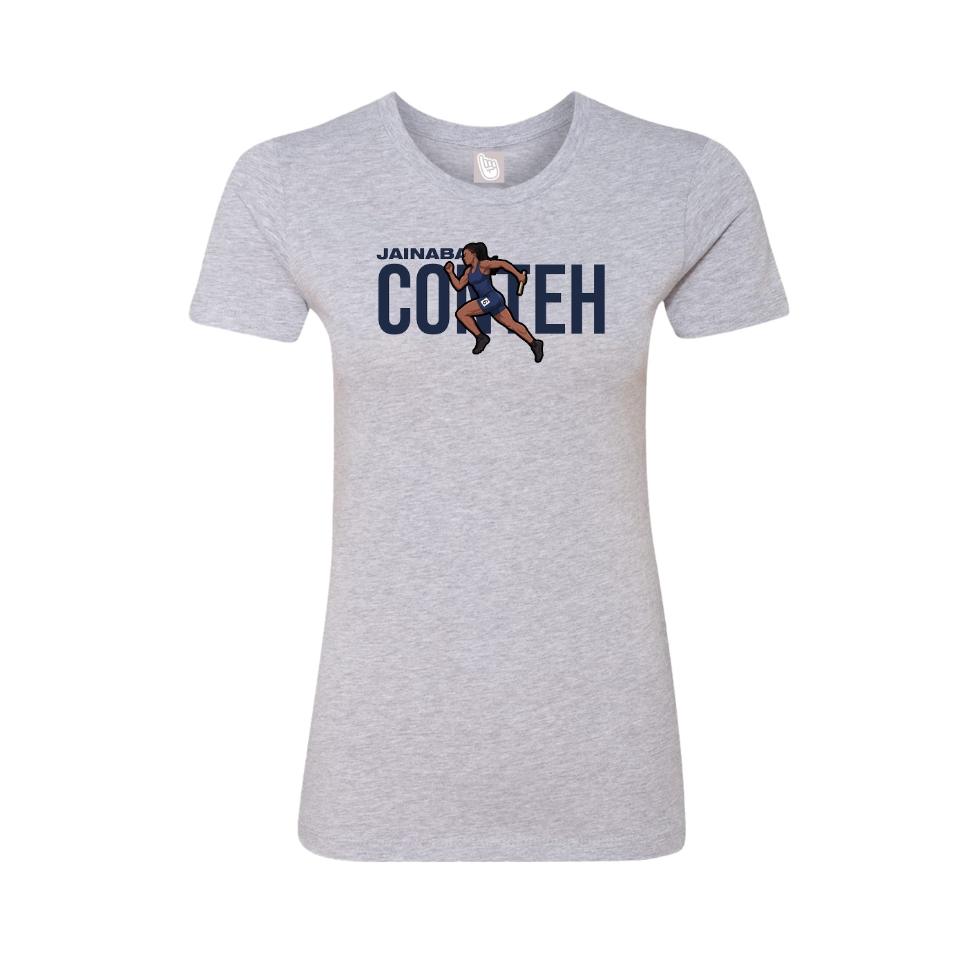 Fitted Women's Tee — Player Name in Grey