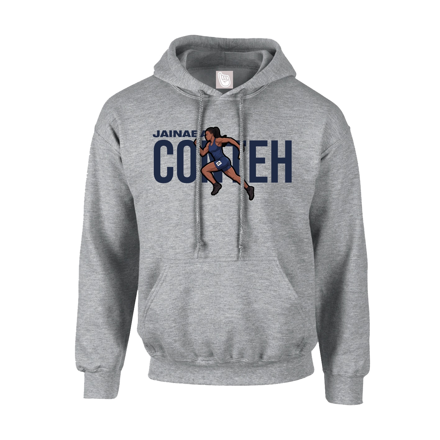 Hoodie — Player Name in Grey
