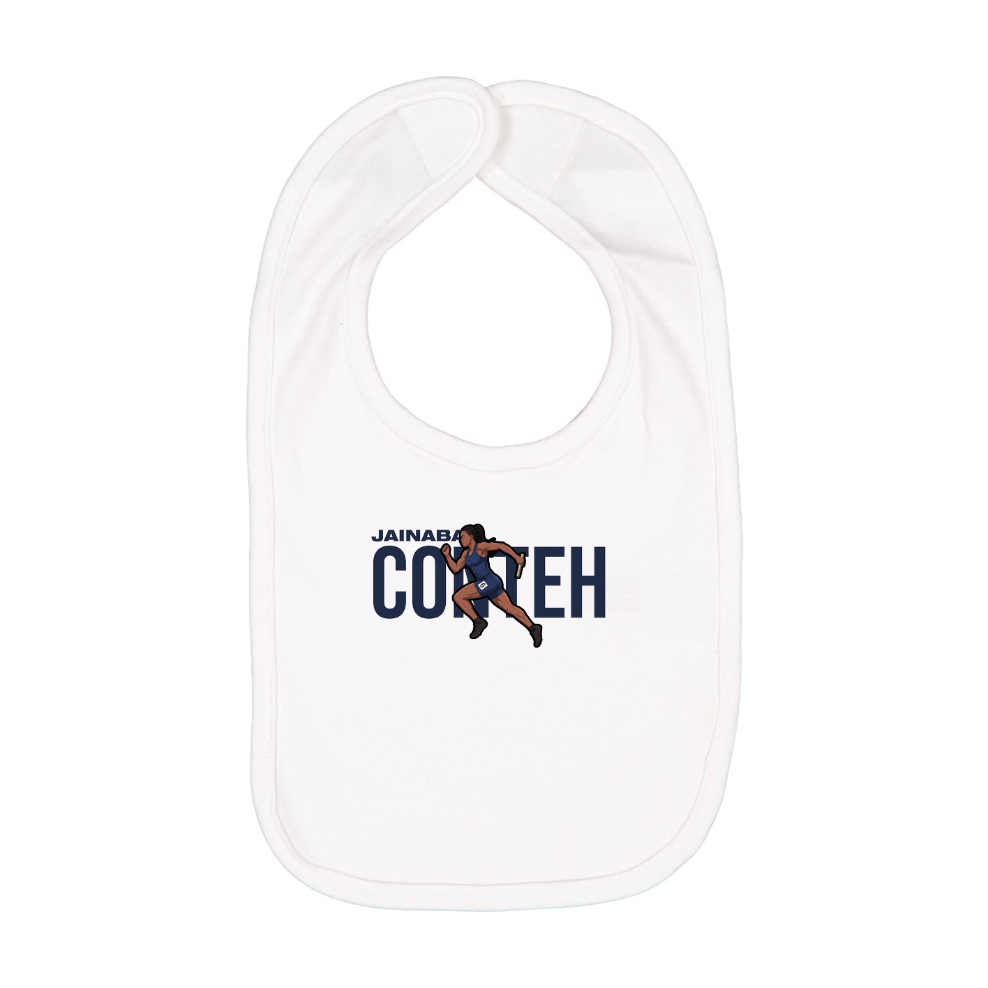 Infant Bib — Player Name in White