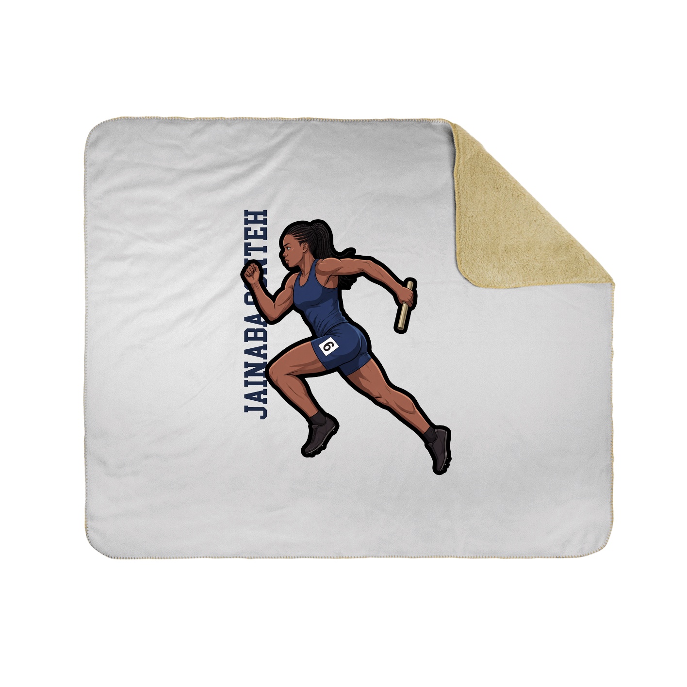 Throw Blanket — Name Vertical in White