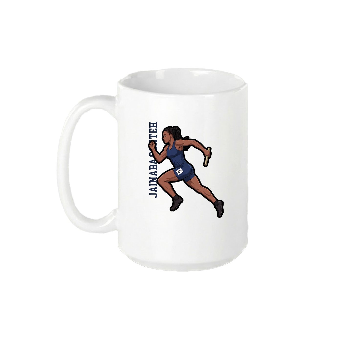 15oz Coffee Mug — Name Vertical in White