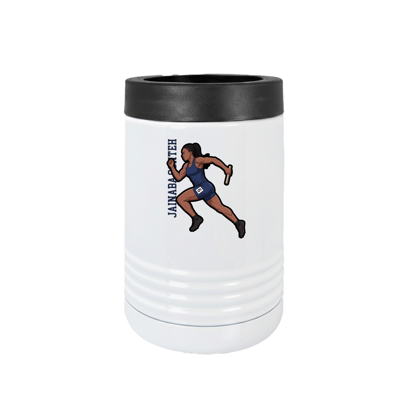 Beverage Holder — Name Vertical in White