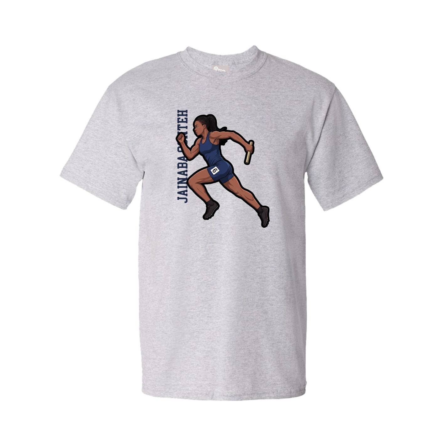 Tee — Name Vertical in Grey