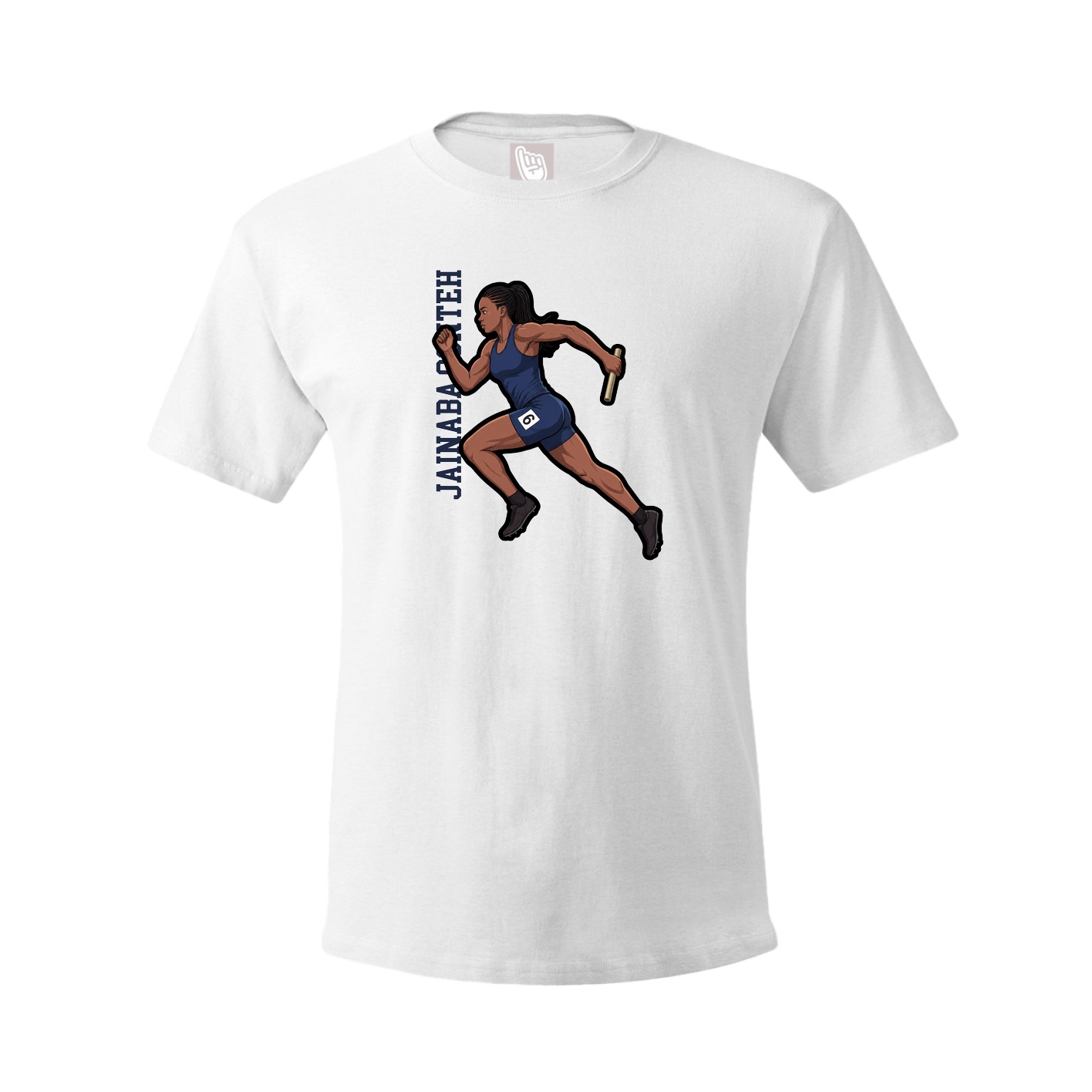 Youth Tee — Name Vertical in White
