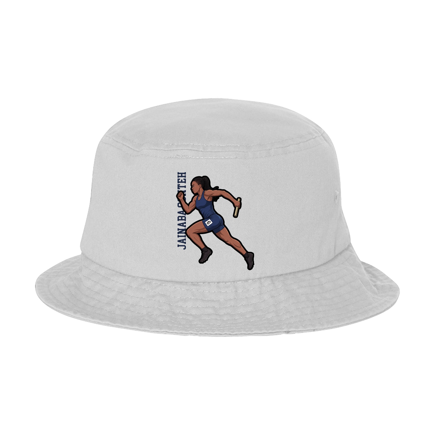 Bucket Cap — Name Vertical in White
