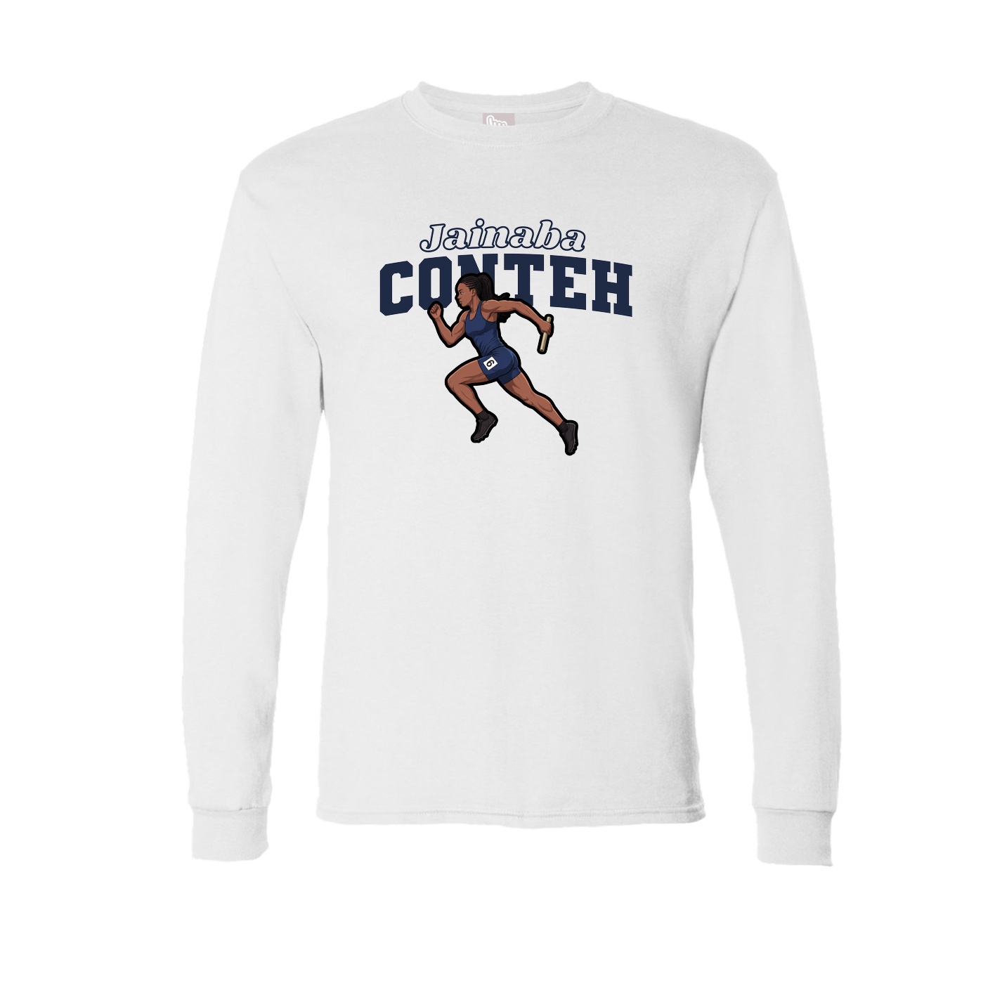 Long Sleeve Tee — Name Arch in White