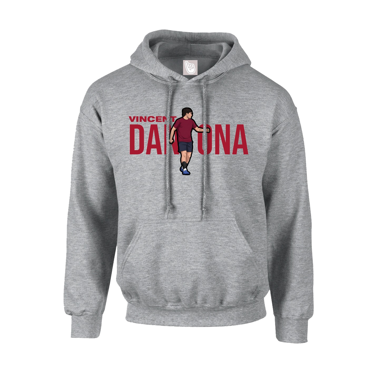 Youth Hoodie — Player Name in Grey