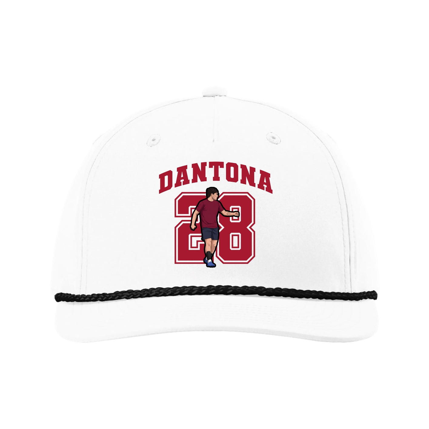 Five-Panel Classic Rope Cap — Number in White
