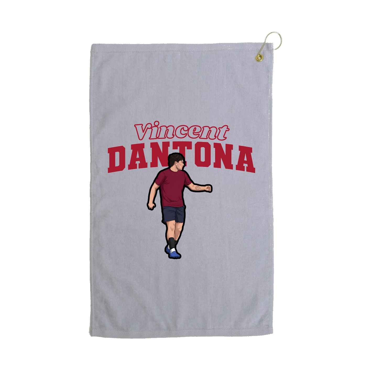 Golf Towel — Name Arch in Grey