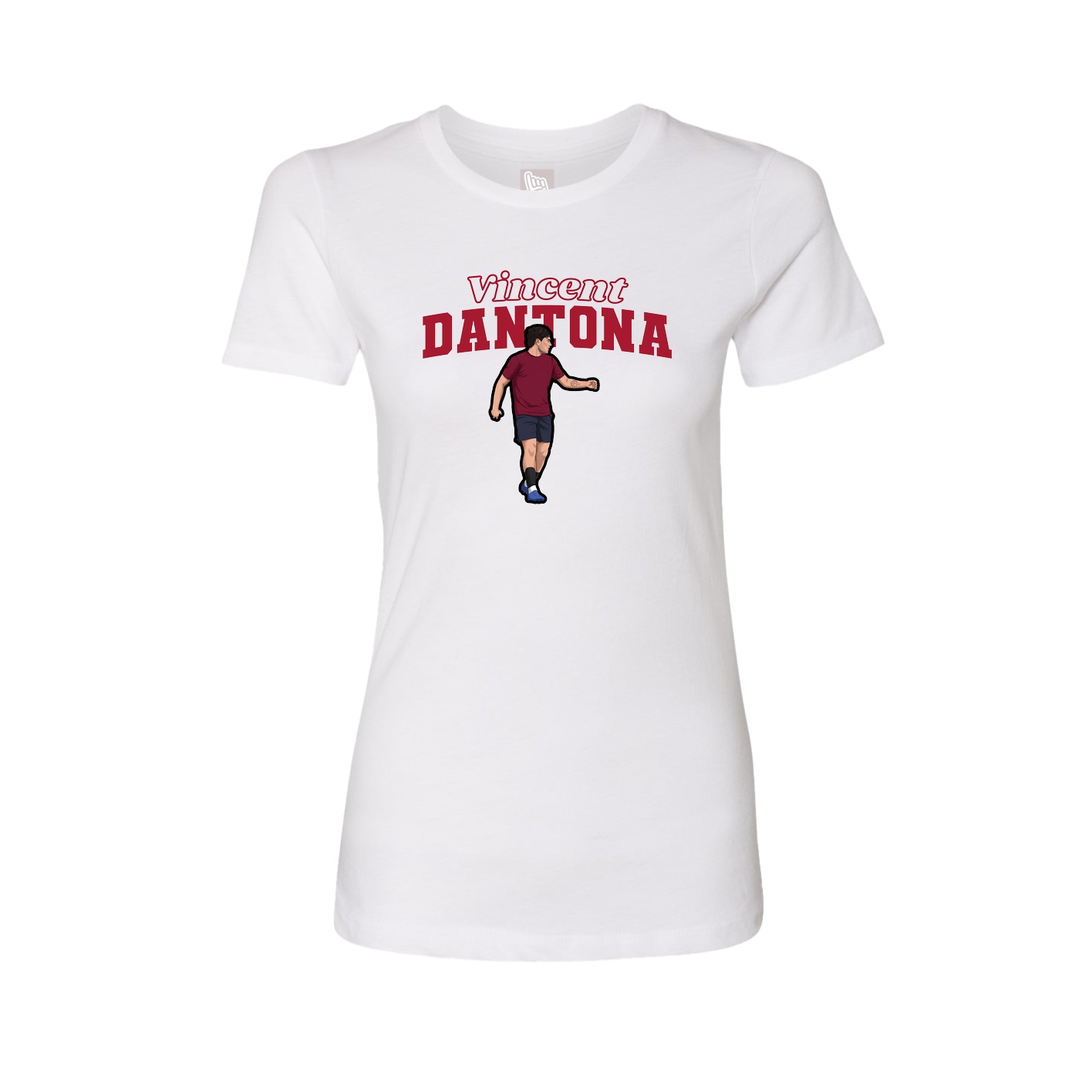 Fitted Women's Tee — Name Arch in White