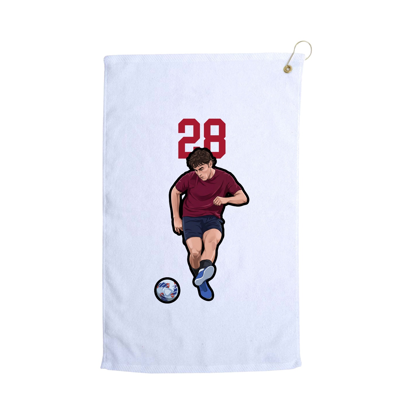 Golf Towel — Number Top in White
