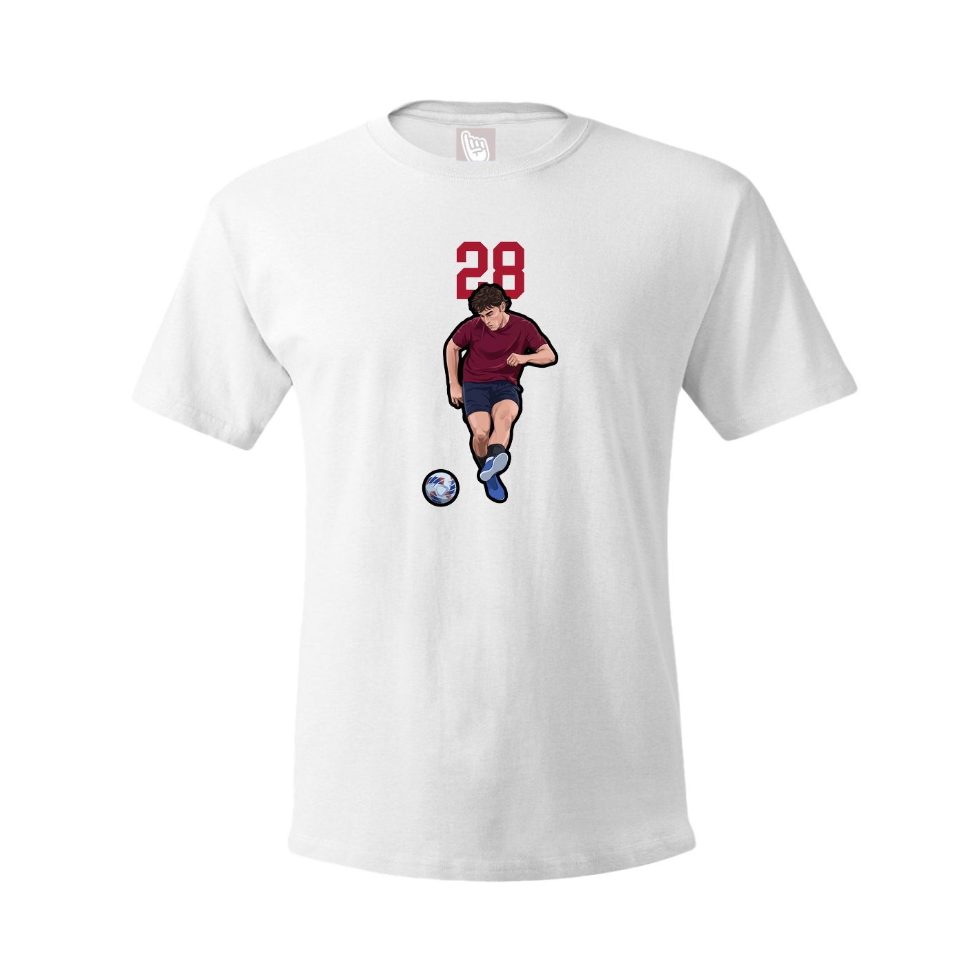 Youth Tee — Number Top in White
