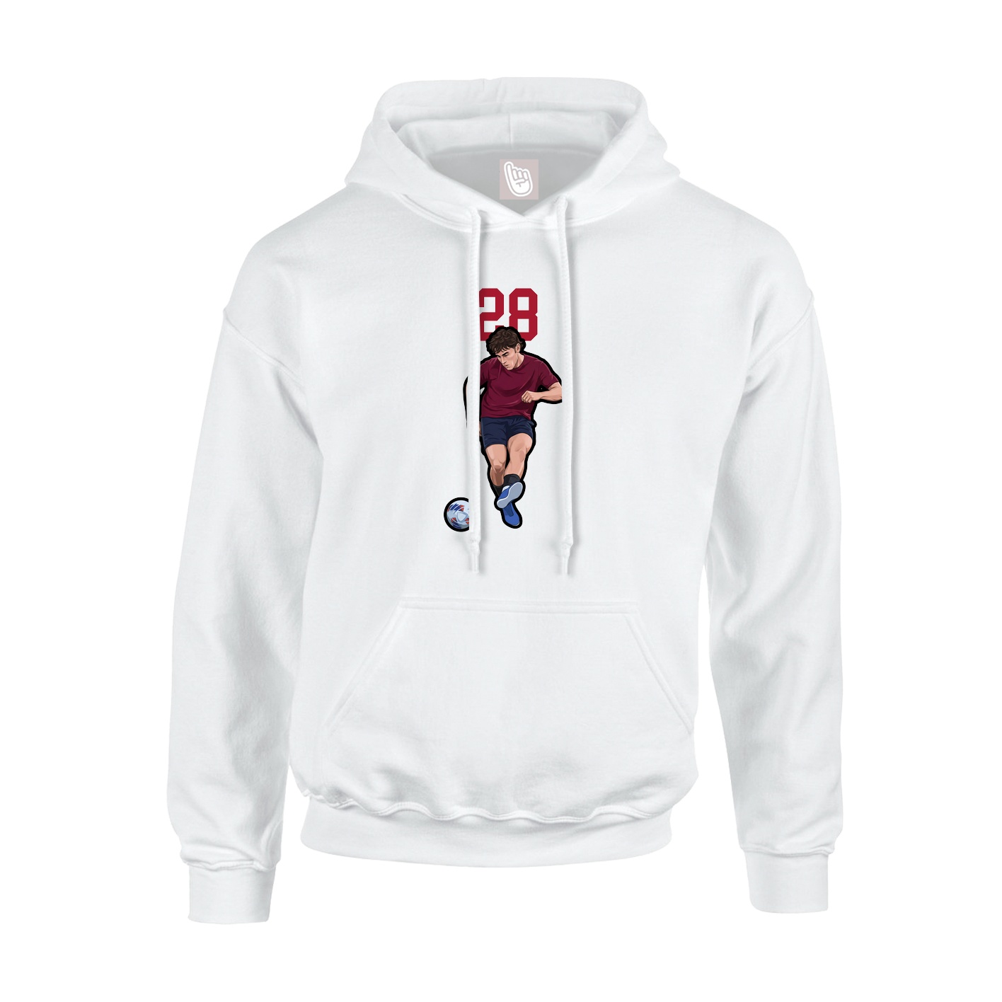 Hoodie — Number Top in White