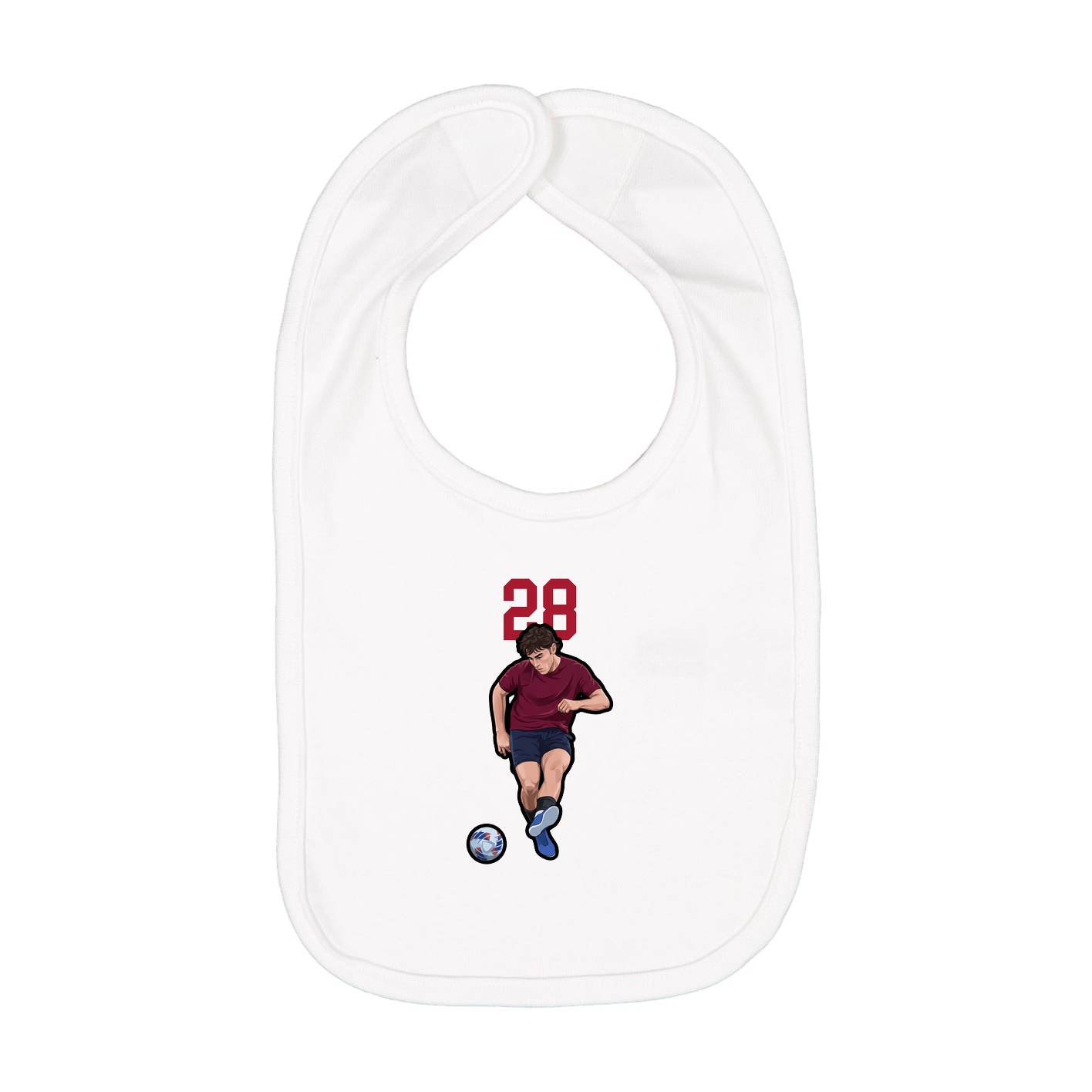 Infant Bib — Number Top in White