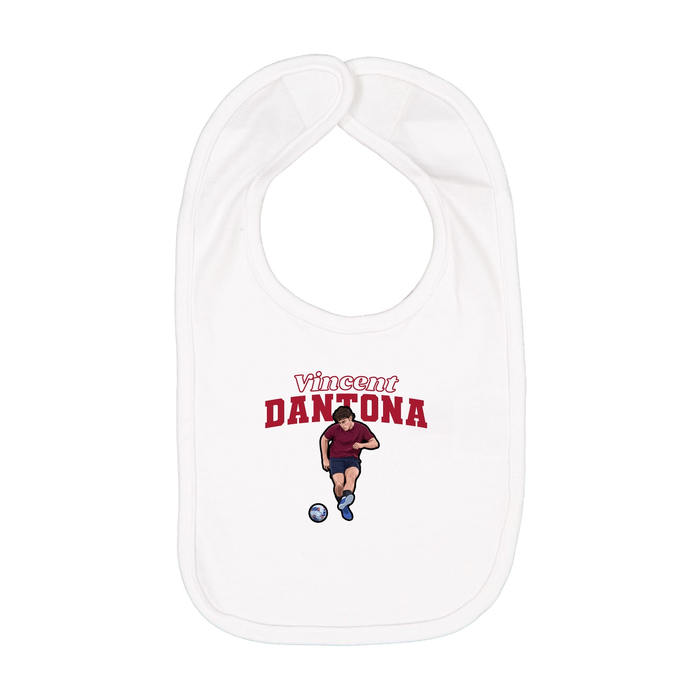 Infant Bib — Name Arch in White
