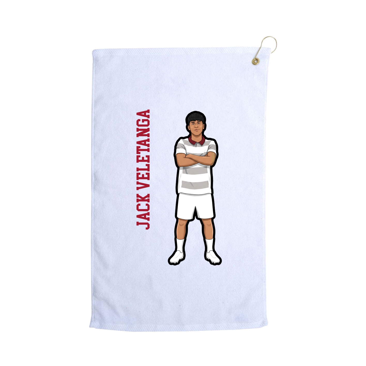 Golf Towel — Name Vertical in White
