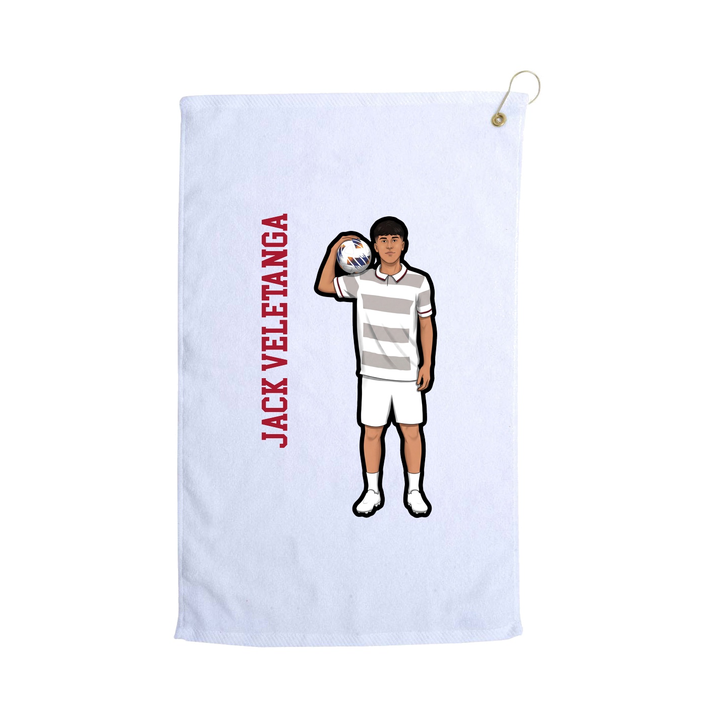 Golf Towel — Name Vertical in White