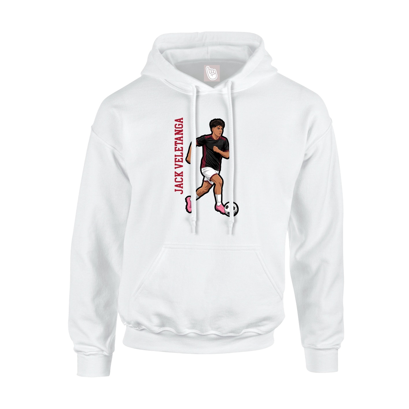 Hoodie — Name Vertical in White