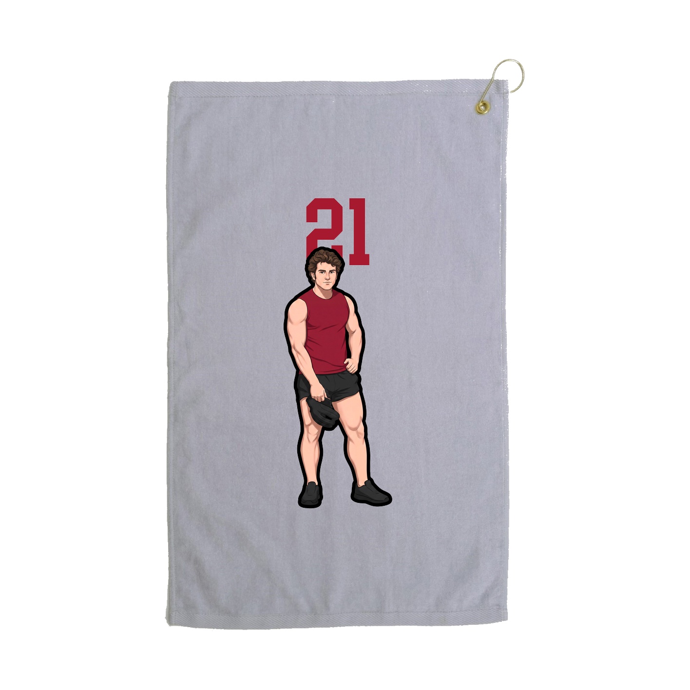 Golf Towel — Number Top in Grey