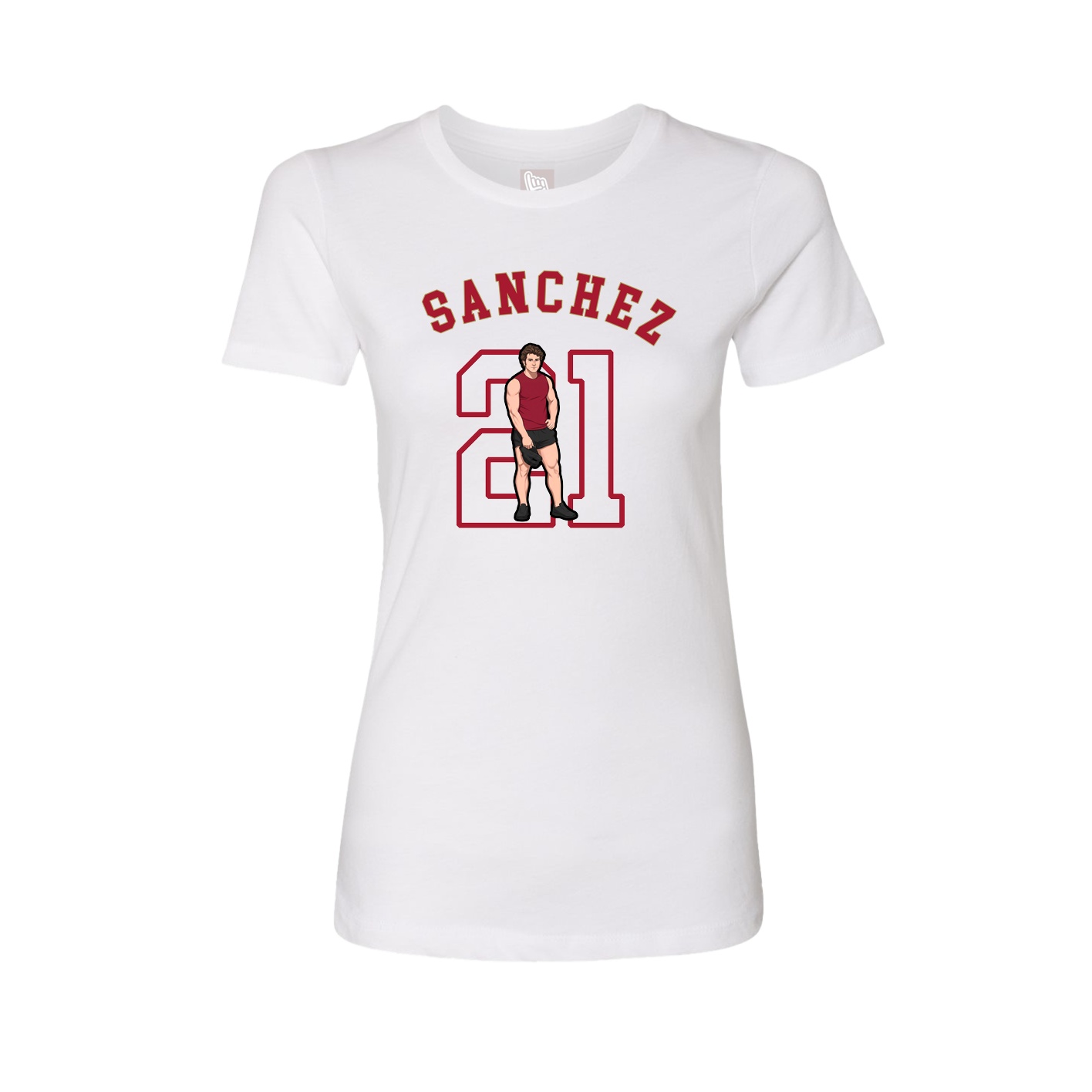 Fitted Women's Tee — Shirsey Arch in White