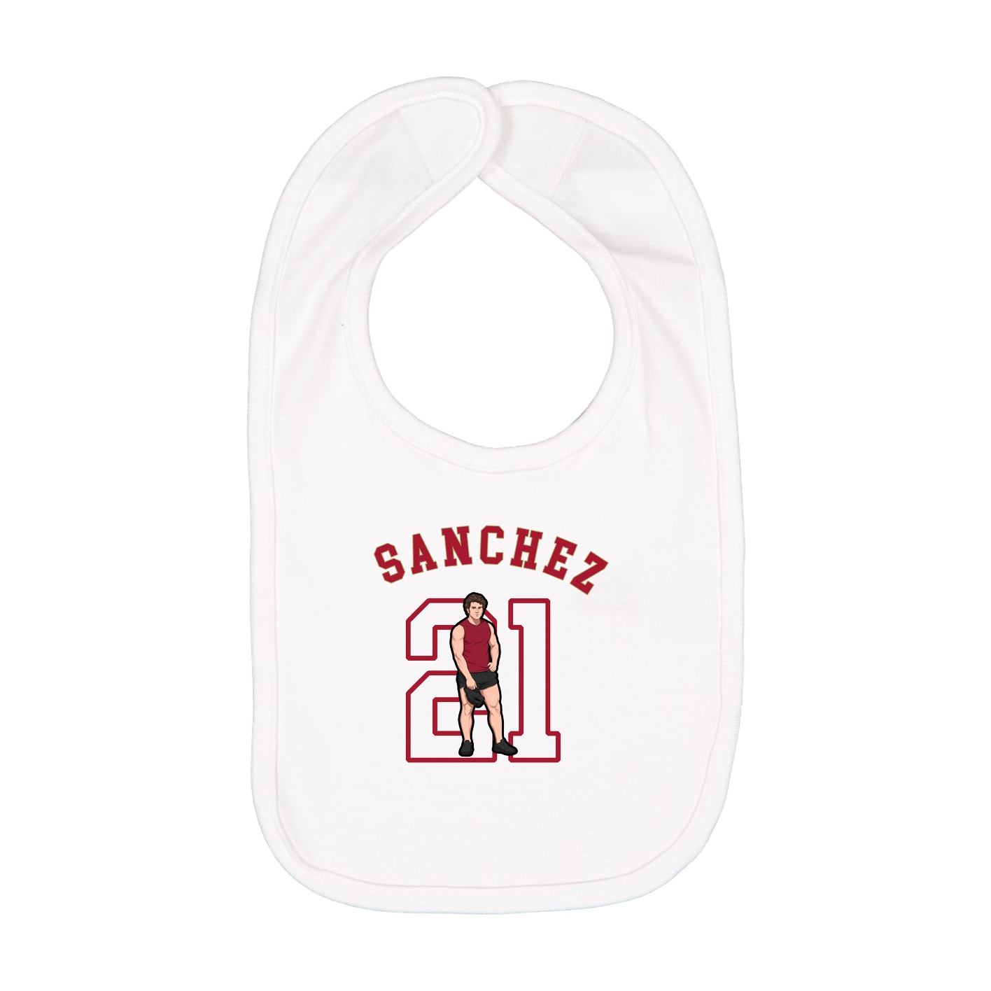 Infant Bib — Shirsey Arch in White