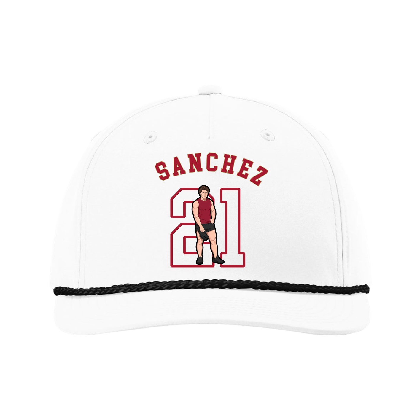 Five-Panel Classic Rope Cap — Shirsey Arch in White