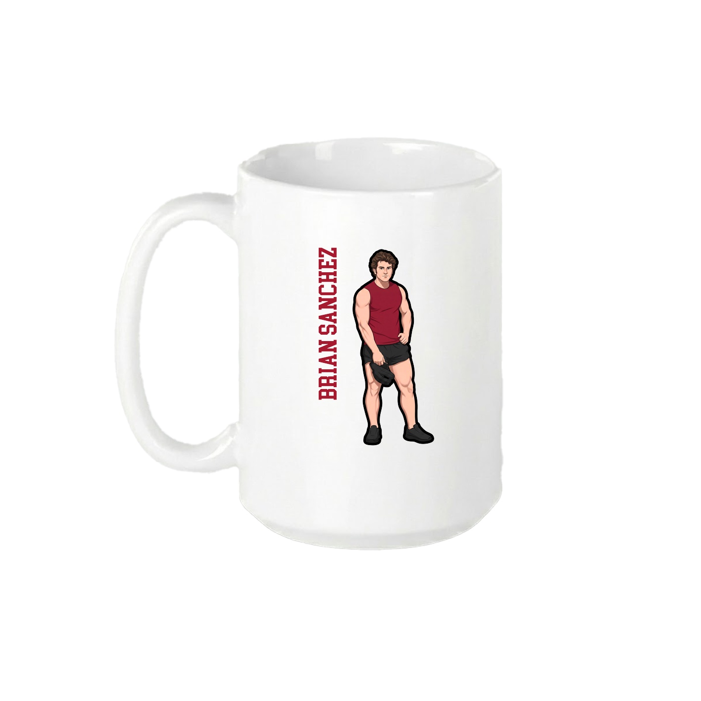 15oz Coffee Mug — Name Vertical in White