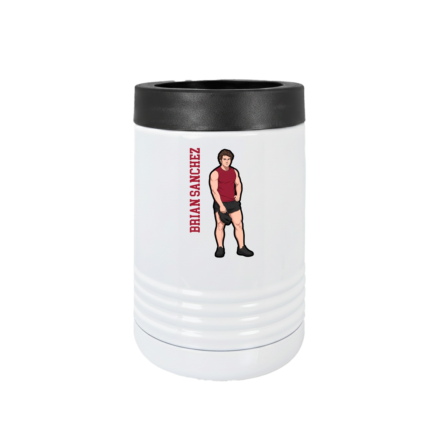 Beverage Holder — Name Vertical in White