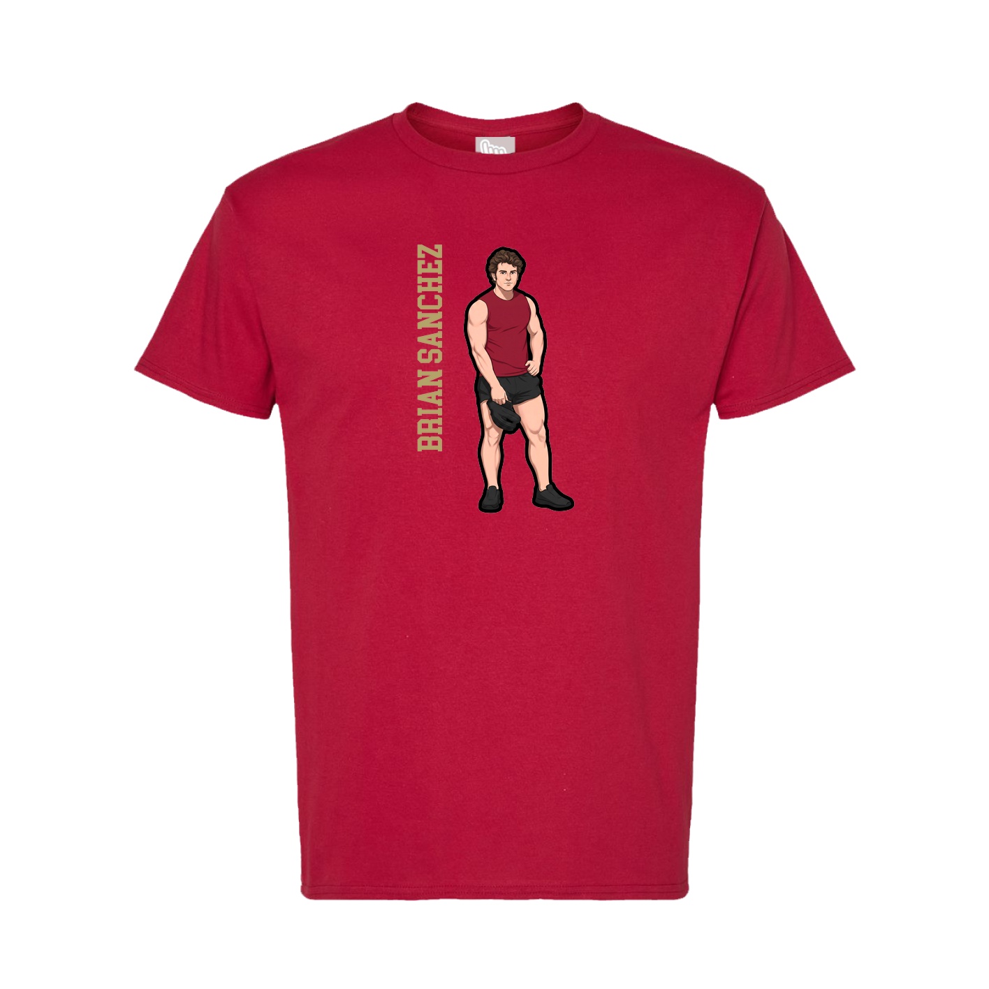 Tee — Name Vertical in Crimson