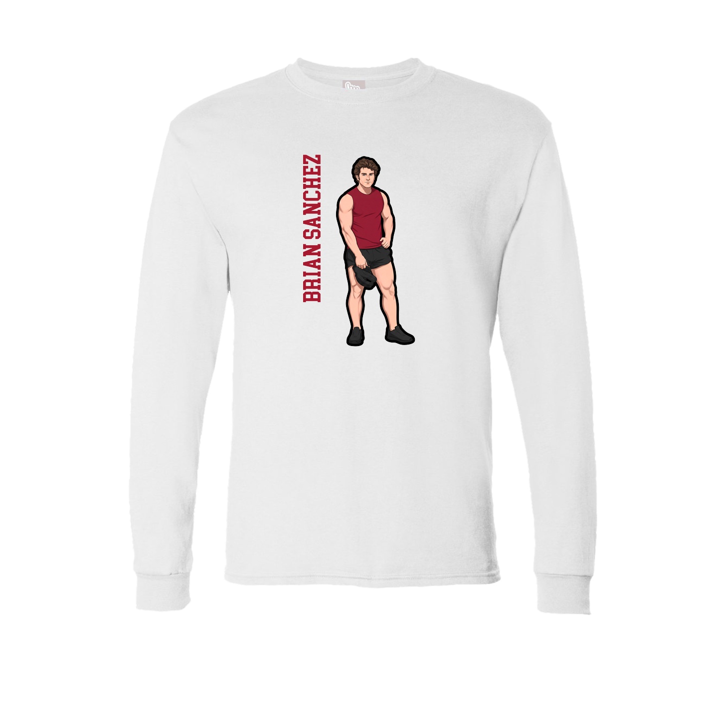 Long Sleeve Tee — Name Vertical in White
