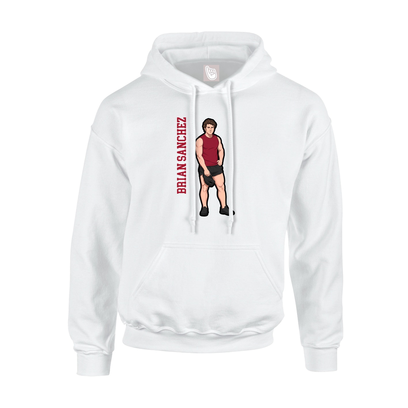 Youth Hoodie — Name Vertical in White
