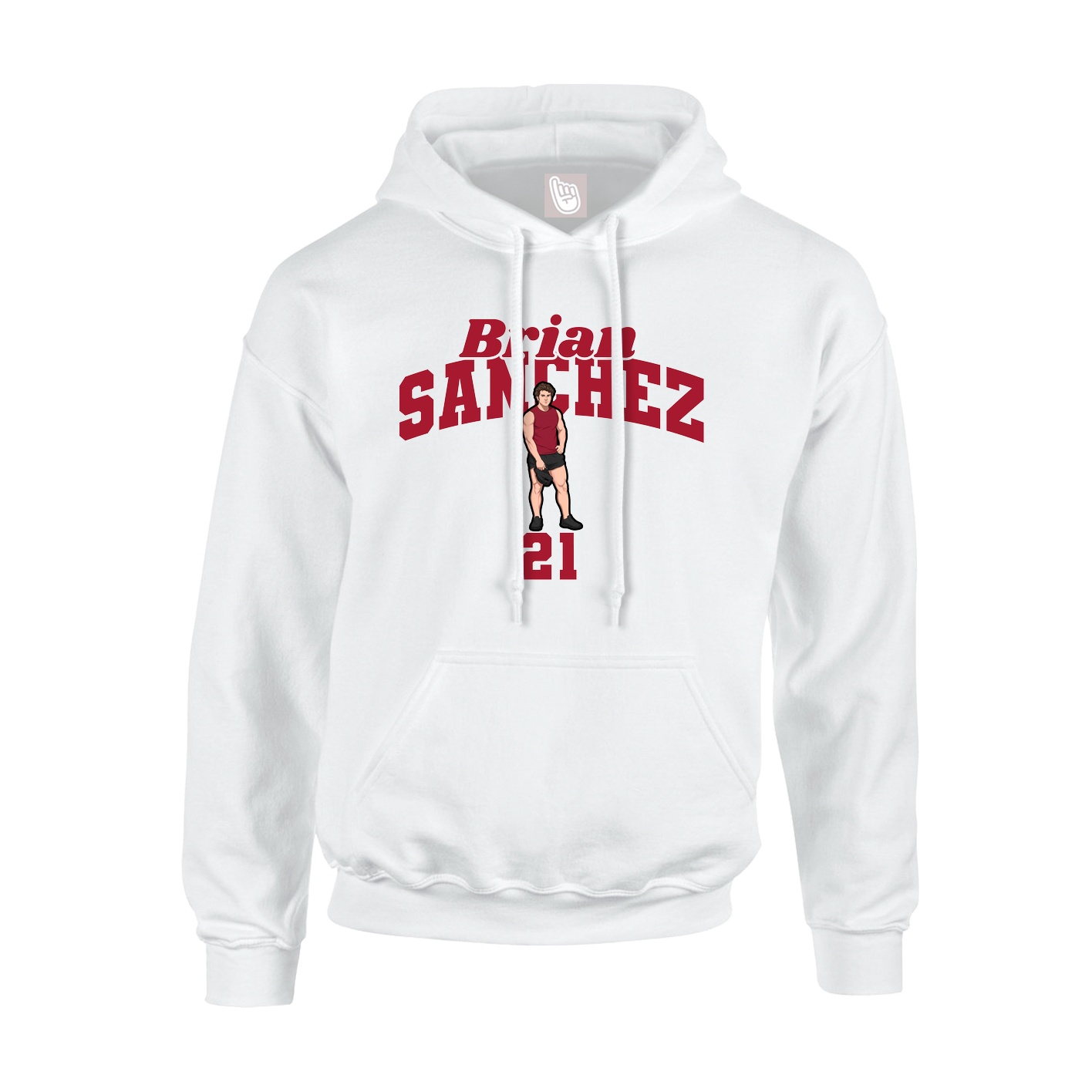 Youth Hoodie — Signature Arch in White
