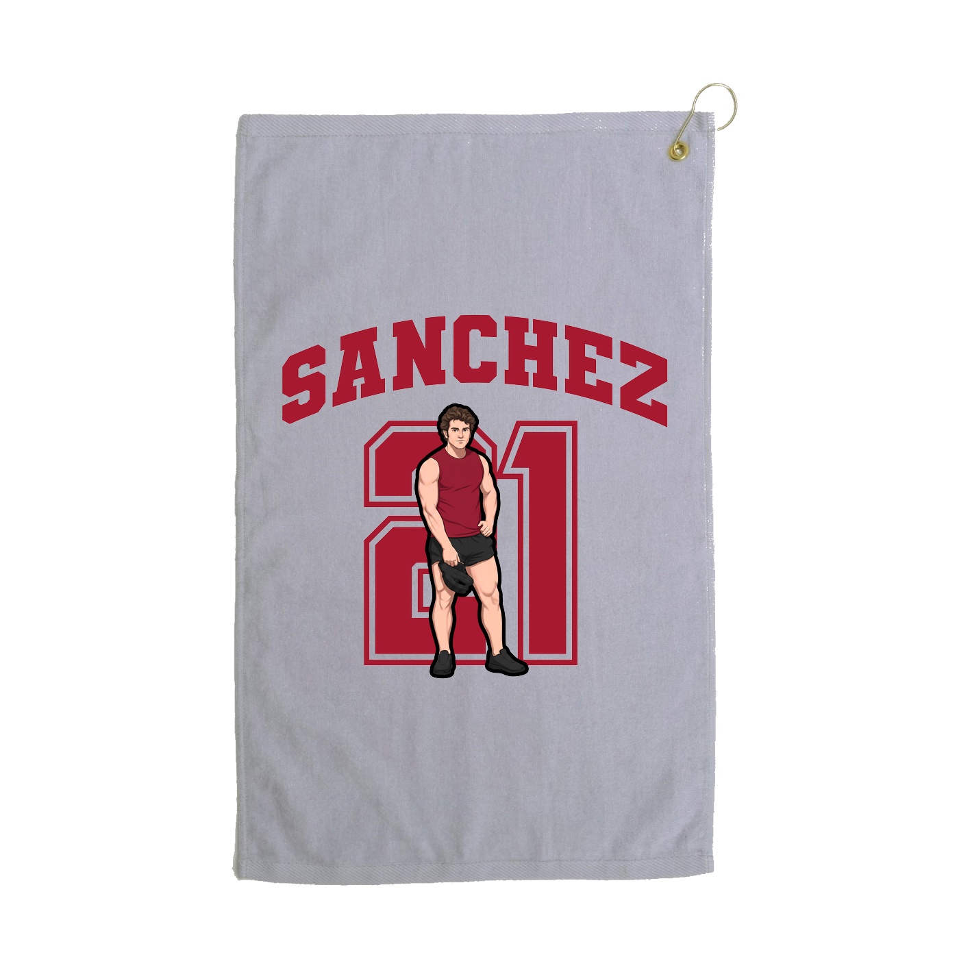 Golf Towel — Number in Grey