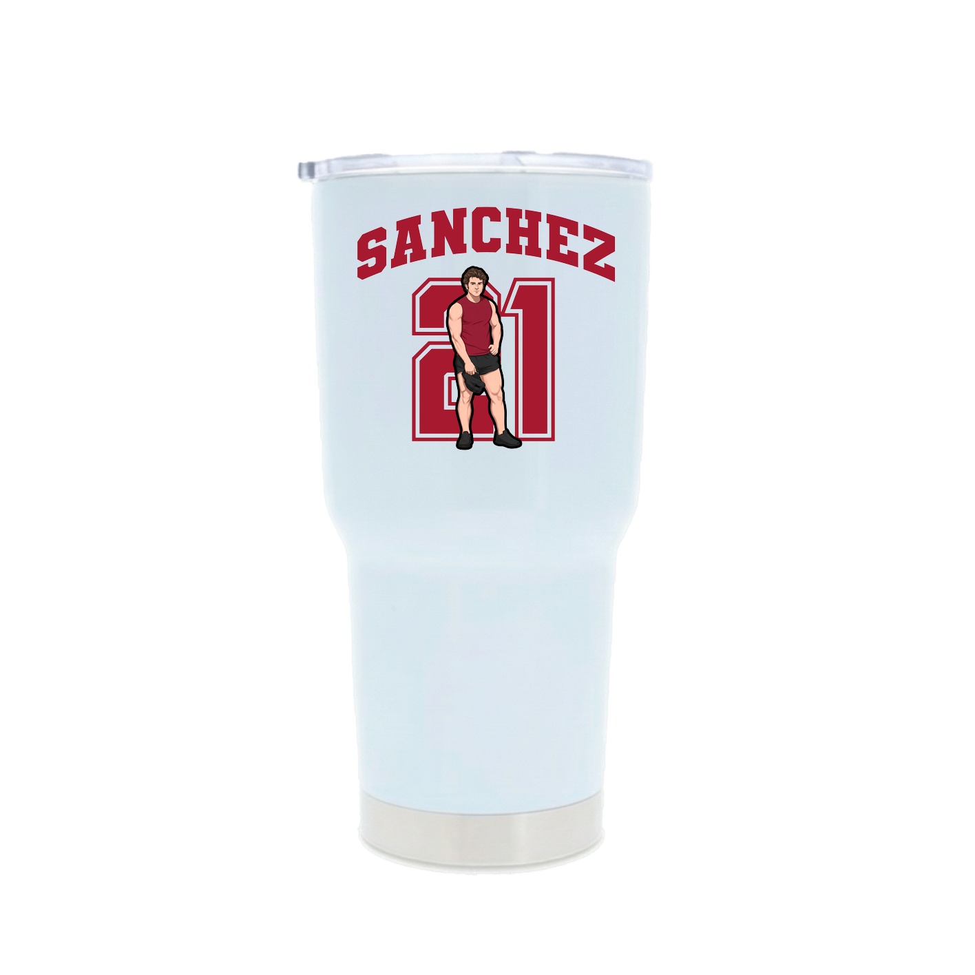 30oz Stainless Steel Tumbler — Number in White