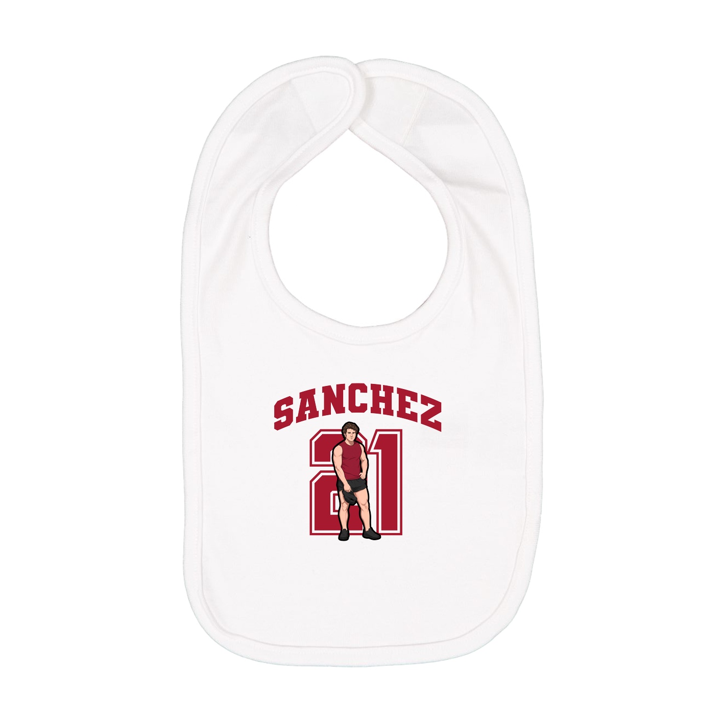 Infant Bib — Number in White