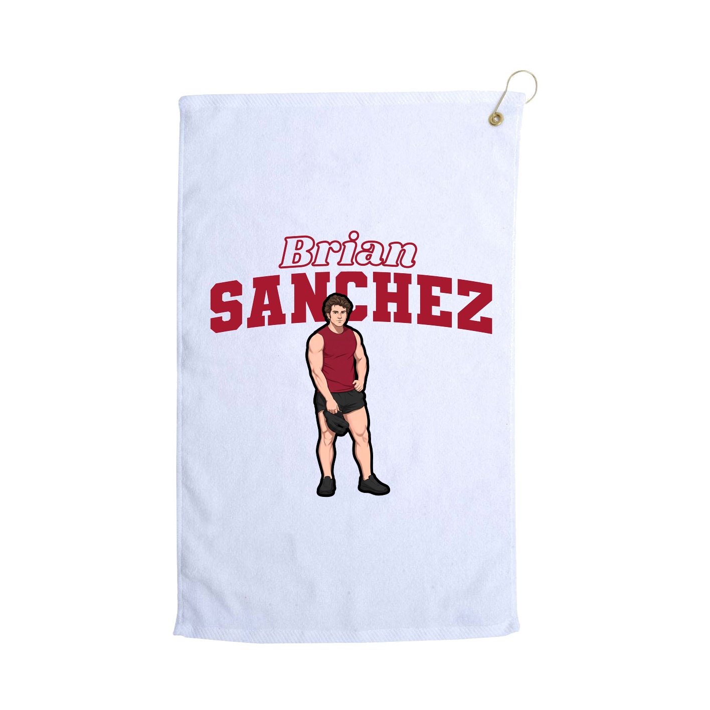Golf Towel — Name Arch in White