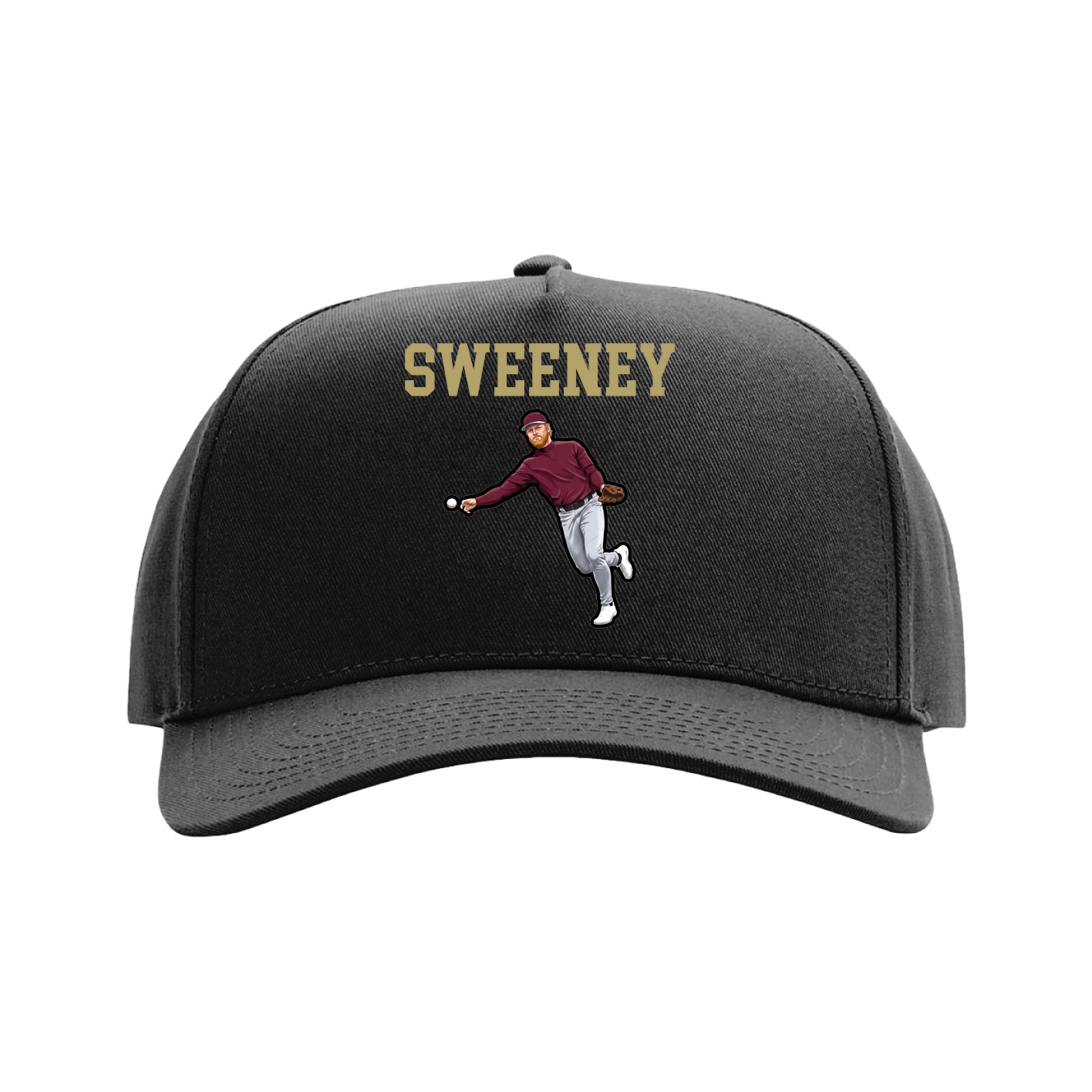 Full Fabric Five-Panel Champ Cap — Shirsey in Black