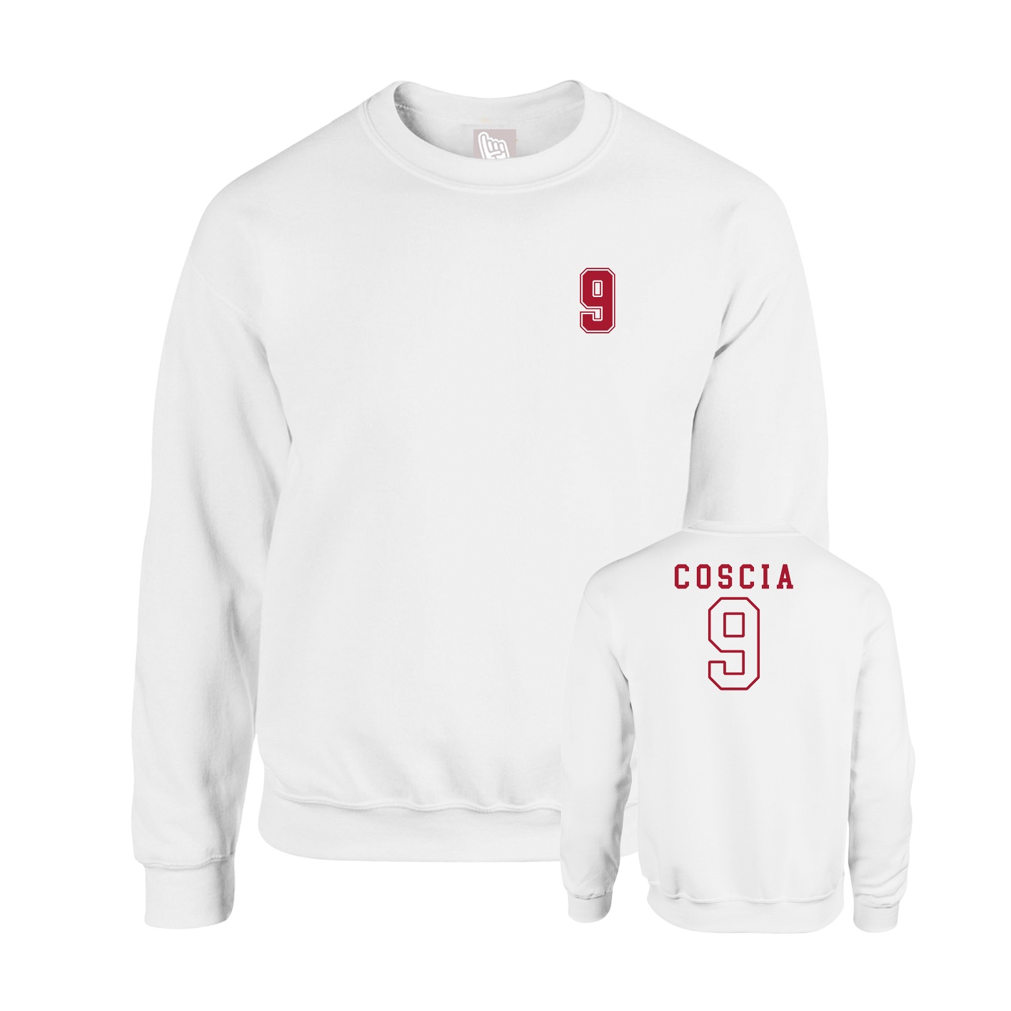 Fleece Crew — Chest Back in White
