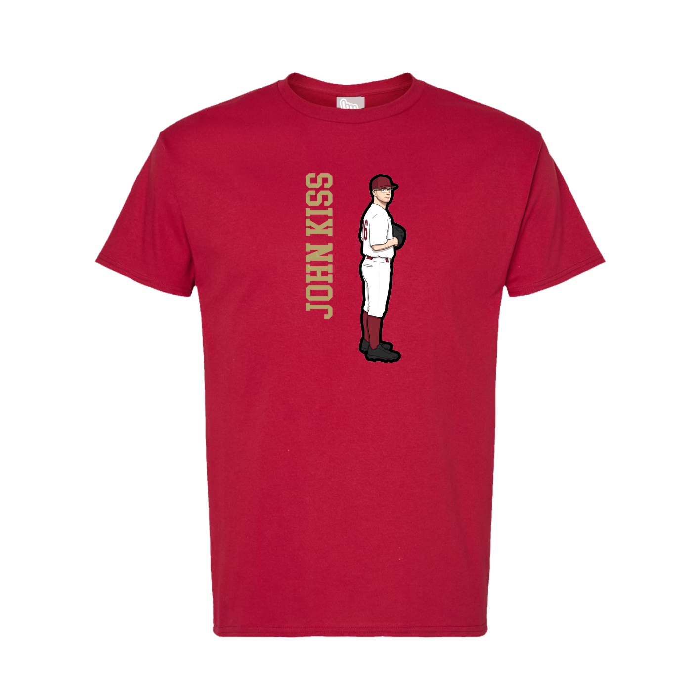 Tee — Name Vertical in Crimson
