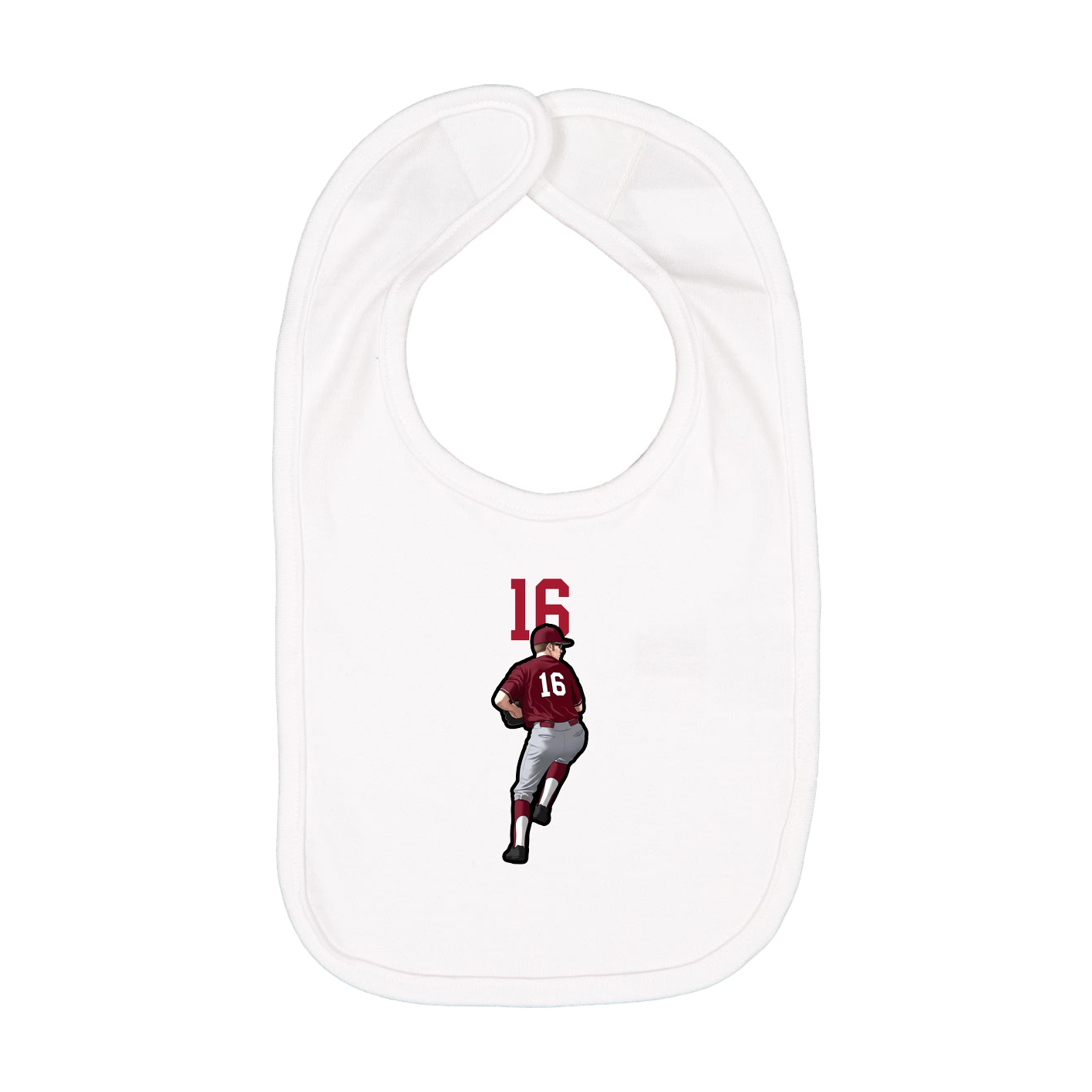 Infant Bib — Number Top in White