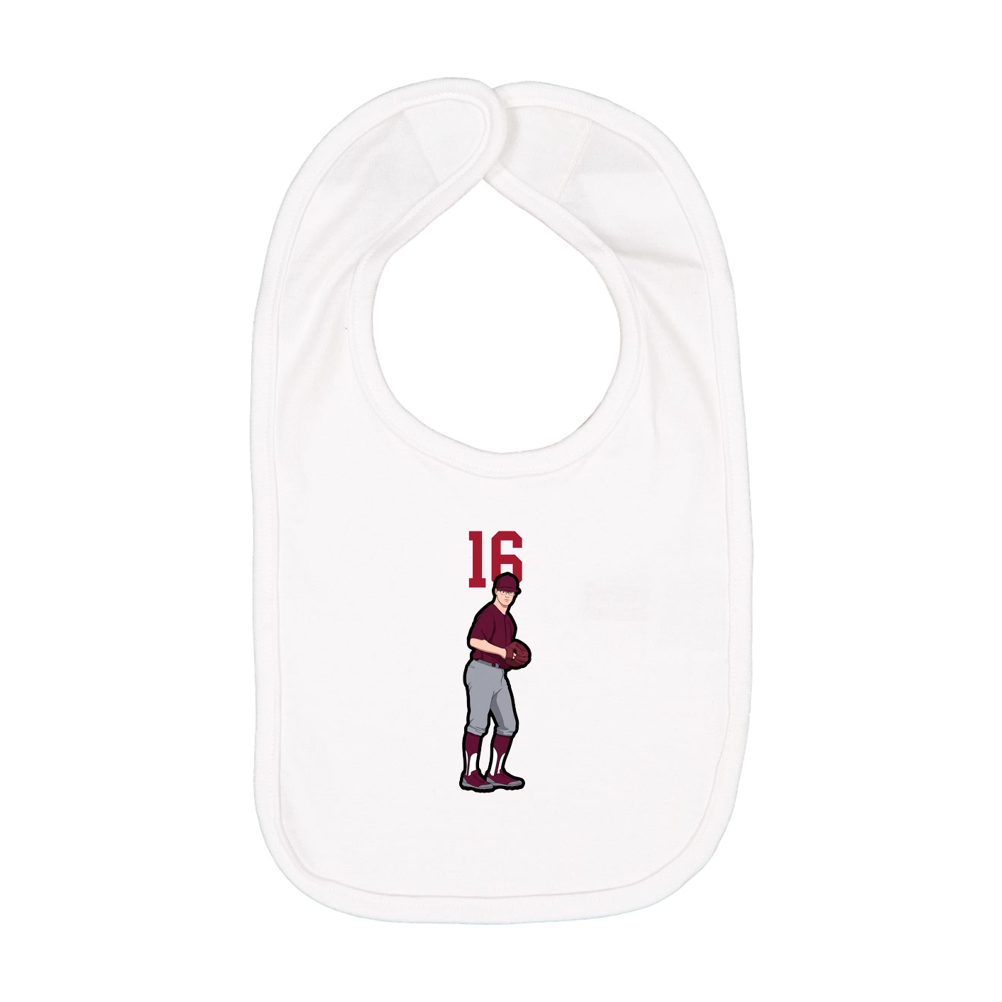 Infant Bib — Number Top in White