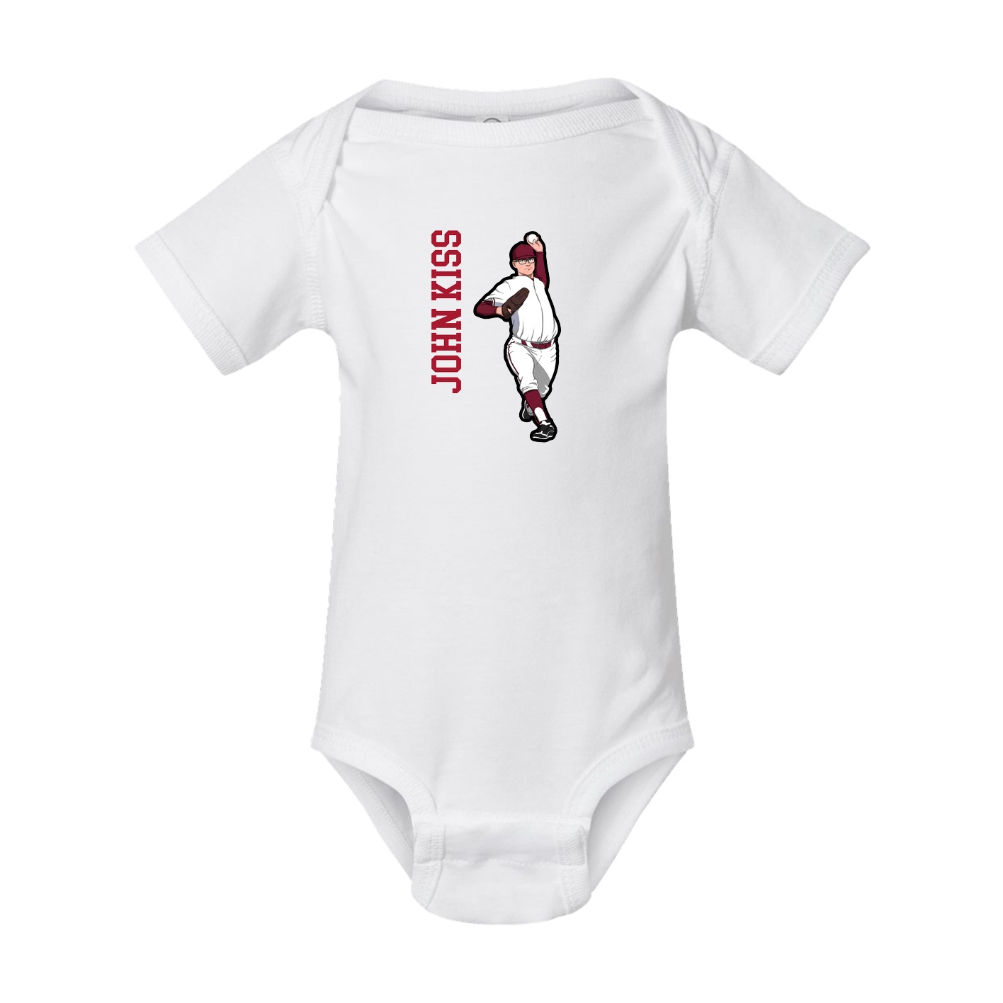 Baby Onesie — Name Vertical in White