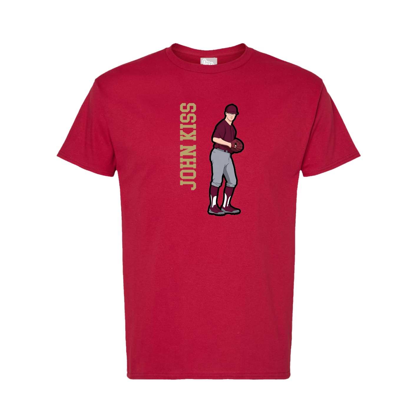Tee — Name Vertical in Crimson