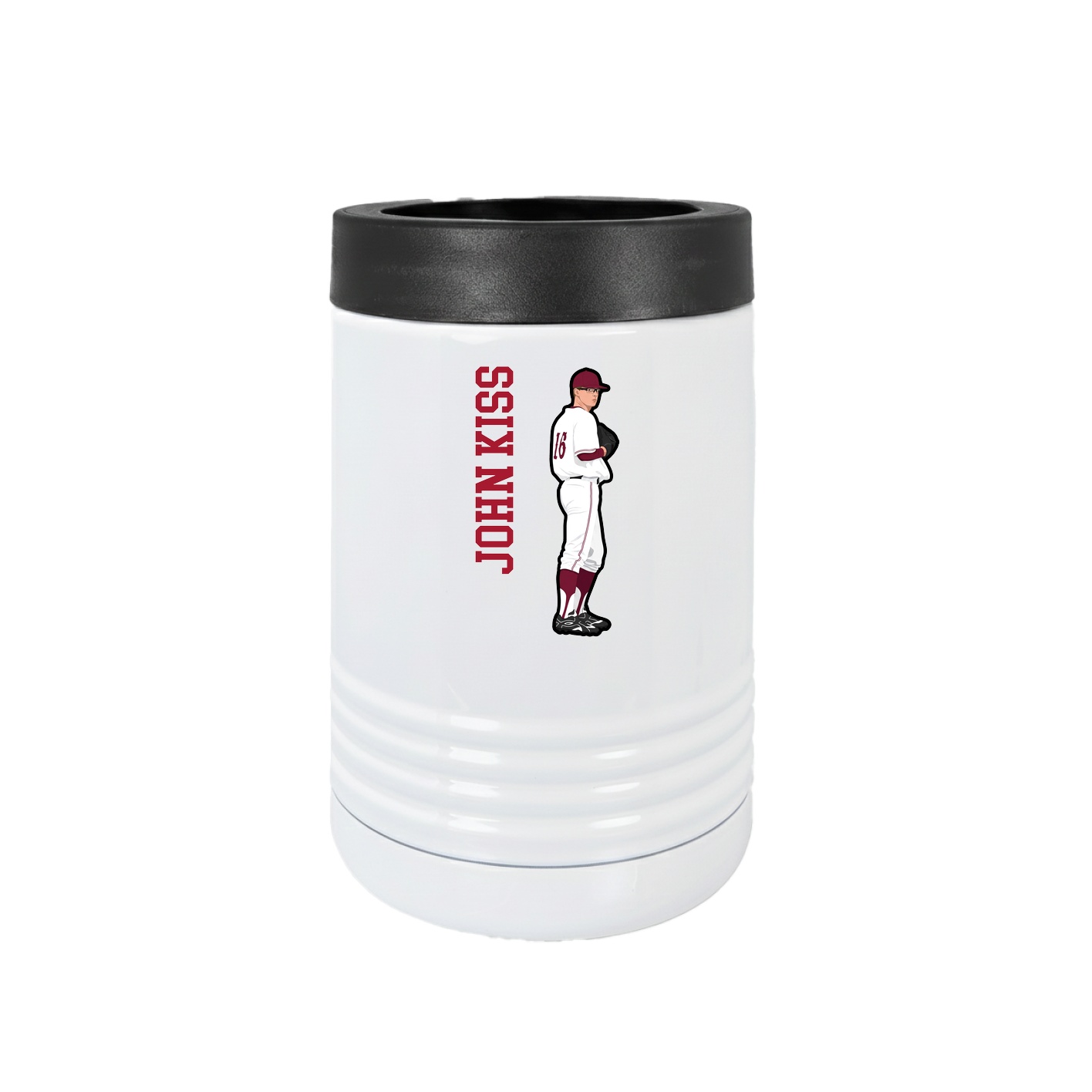 Beverage Holder — Name Vertical in White
