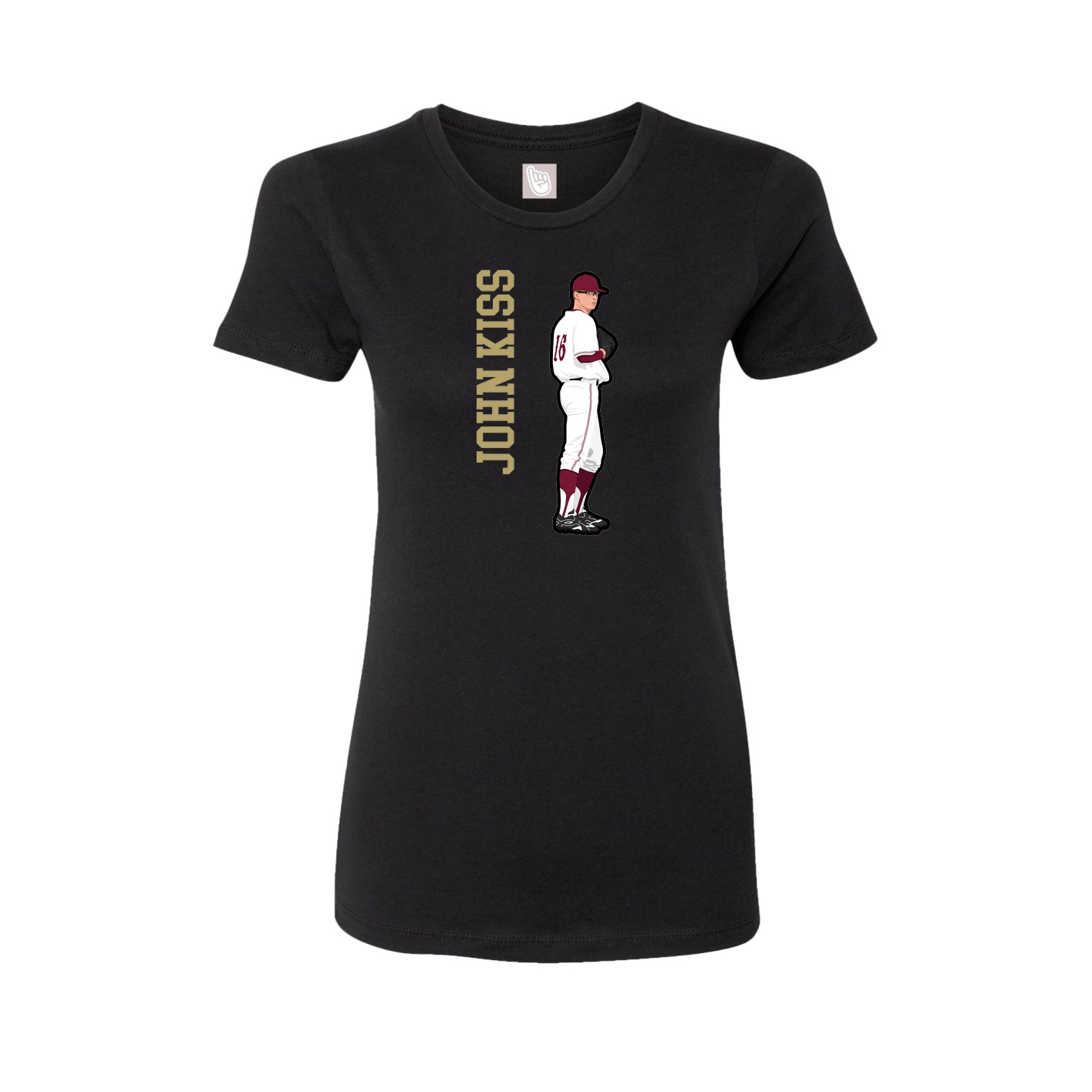 Womens Tee — Name Vertical in Black