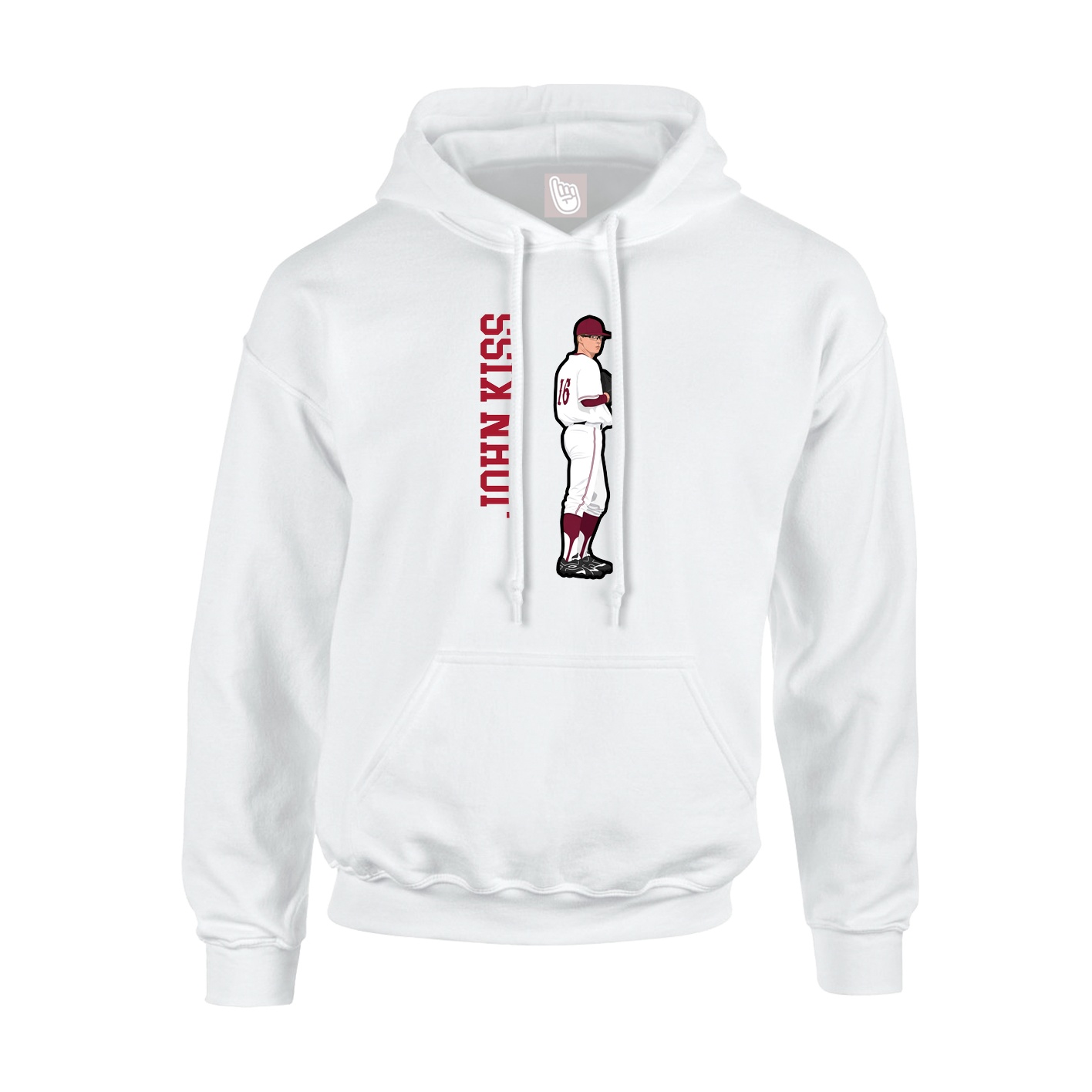 Youth Hoodie — Name Vertical in White
