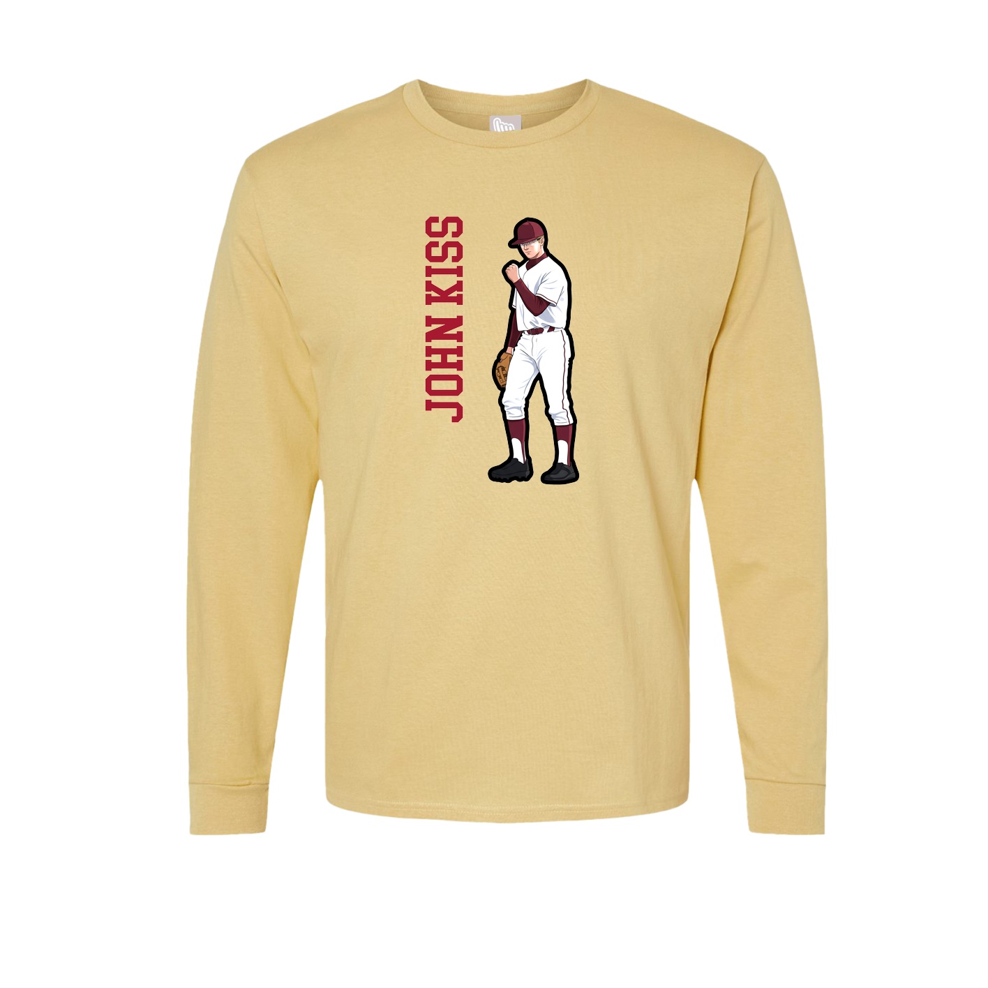 Long Sleeve Tee — Name Vertical in Vegas Gold