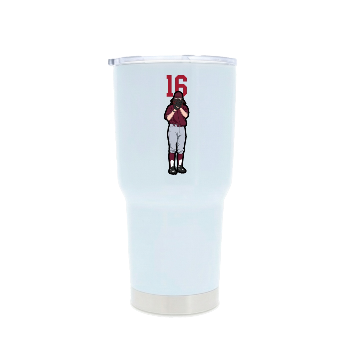 30oz Stainless Steel Tumbler — Number Top in White